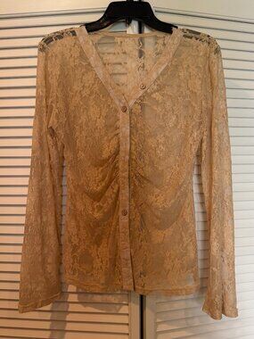 Lace Button Up Blouse Size L